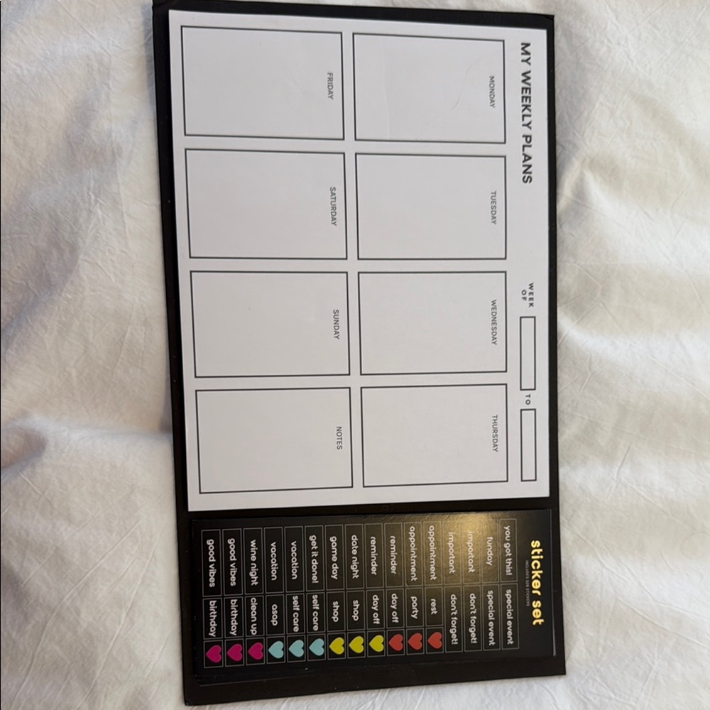 Weekly Planner Pad with Sticker Set
